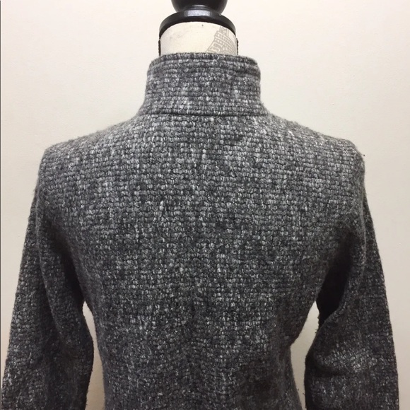Women’s Wool Zip- Up Sweater Cardigan Tweed Grey Medium - Picture 4 of 4